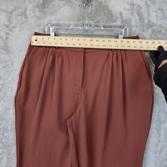 Express Pants Womens 14 Brown Ankle High Rise Tapered Pleated Dress Work Trouser - Picture 2 of 12